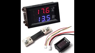 Digital Voltmeter Ammeter DC 100V 10A Shunt 50A test wiring [upl. by Darya]