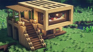 Minecraft Köy Modern Evi Yapımı [upl. by Tezil]