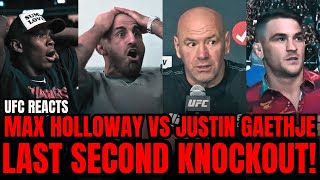 UFC Fighters REACT To Max Holloway vs Justin Gaethje KNOCKOUT [upl. by Zsa Zsa912]