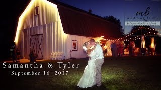 Beautiful Rustic Fall Wedding at The White Barn Samantha amp Tyler [upl. by Nannahs480]