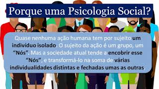 Psicologia Social  Introdução a Psicologia Social [upl. by Platt492]