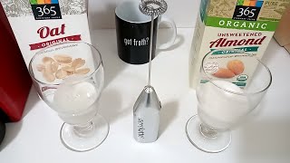 Oat Milk vs Almond Milk part 2 Frothing Test [upl. by Atinev659]