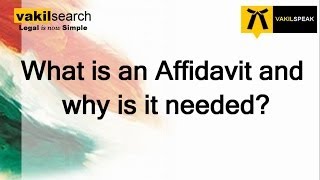 What is an Affidavit and why is it needed [upl. by Assiran]