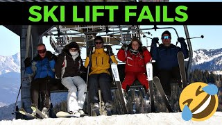 Funny SKI Lift Fails [upl. by Niajneb]