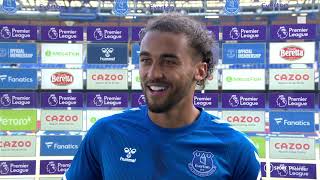 A delighted Dominic CalvertLewin reacts after scoring his professional hattrick for Everton [upl. by Sanoy]