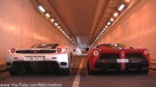 LaFerrari vs Ferrari Enzo INSANE Rev Battle [upl. by Eelyr]