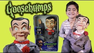 Evan unboxing of Goosebumps Slappy Doll on Christmas [upl. by Nahtad]