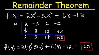 Remainder Theorem and Synthetic Division of Polynomials [upl. by Yllatan]