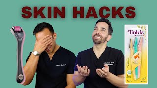 Rating Skincare Hacks Ice Gua Sha Dermarolling Tinkle Razors [upl. by Payson]