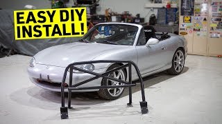 Installing the SAFEST Roll Bar Into Our BUDGET Miata [upl. by Aeriela324]