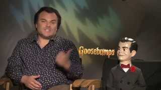 GOOSEBUMPS Interview Jack Black and Slappy The Dummy [upl. by Edasalof]