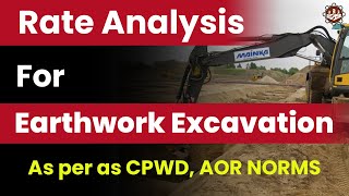 Rate Analysis of Earthwork Excavation as per CPWD  Excavation Rate Analysis EarthworkExcavation [upl. by Isawk]