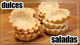 Masa para TARTALETAS Saladas y Dulces  Masa Sablée y Brisée [upl. by Allanson]