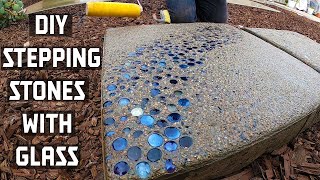 How to Make Concrete Stepping Stones with GLASS [upl. by Hogarth]