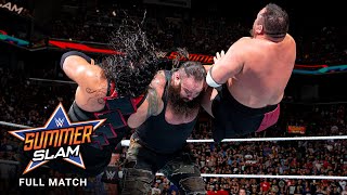 FULL MATCH Lesnar vs Reigns vs Joe vs Strowman  Universal Title Match SummerSlam 2017 [upl. by Neladgam]