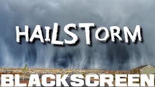 Rain and Hail Thunderstorm Black Screen Sleep Study Relaxing Meditation Rain Sounds [upl. by Akirre]