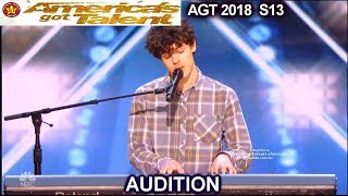 Joseph OBrien 20 yo Never Kissed or Never Dated sings “Hello”Americas Got Talent 2018 Audition AGT [upl. by Novj]