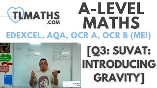 ALevel Maths Q308 SUVAT Introducing Gravity [upl. by Atteyek926]