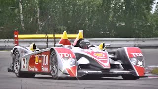 Audi R10 TDI SOUND in Action  Accelerations Fly Bys amp Downshifts [upl. by Selym]